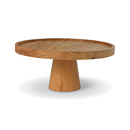 Natuhr Etagere Kuchenplatte - Stand - Servierplatte Obstkorb Tortenplatte Serviergeschirr Eiche Massivholz (21 cm Durchmesser) von Natuhr