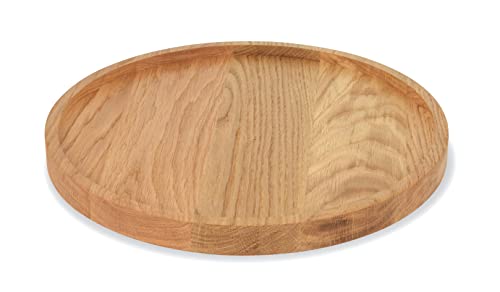 Natuhr Servierplatte Platzteller Holzteller – Plato – Design Serviergeschirr Käseplatte Snackplatte Eiche – 30 cm Durchmesser von Natuhr