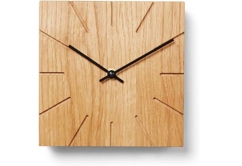 Natuhr Tischuhr Funk Wanduhr / Beam Eiche Massivholz von Natuhr