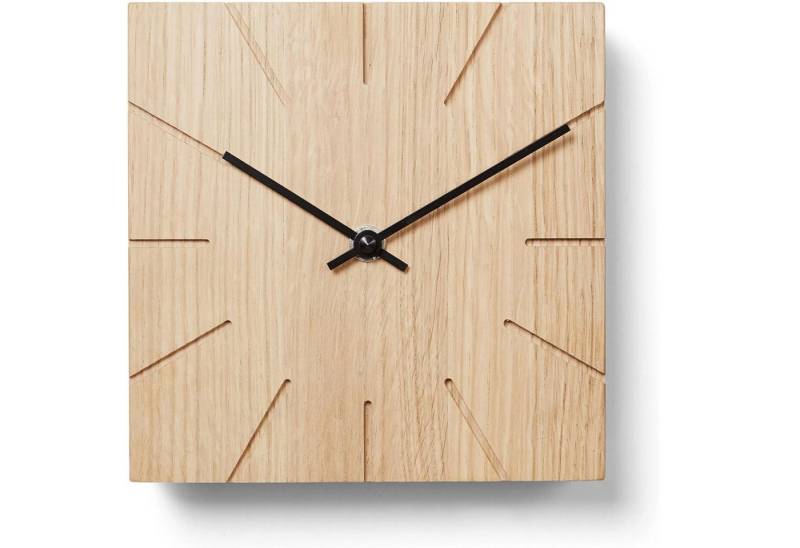 Natuhr Tischuhr Wanduhr / Beam Eiche Massivholz Funkuhr von Natuhr