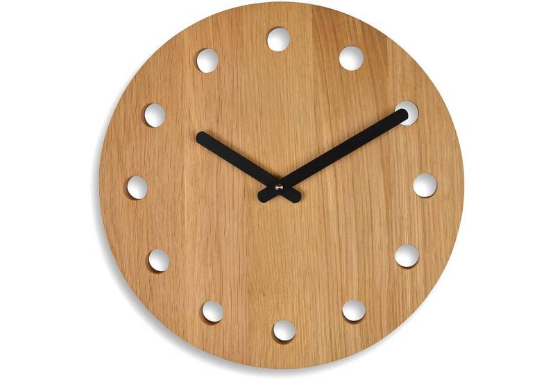 Natuhr Wanduhr Dot Massivholz Eiche Geölt ⌀ 30 cm von Natuhr