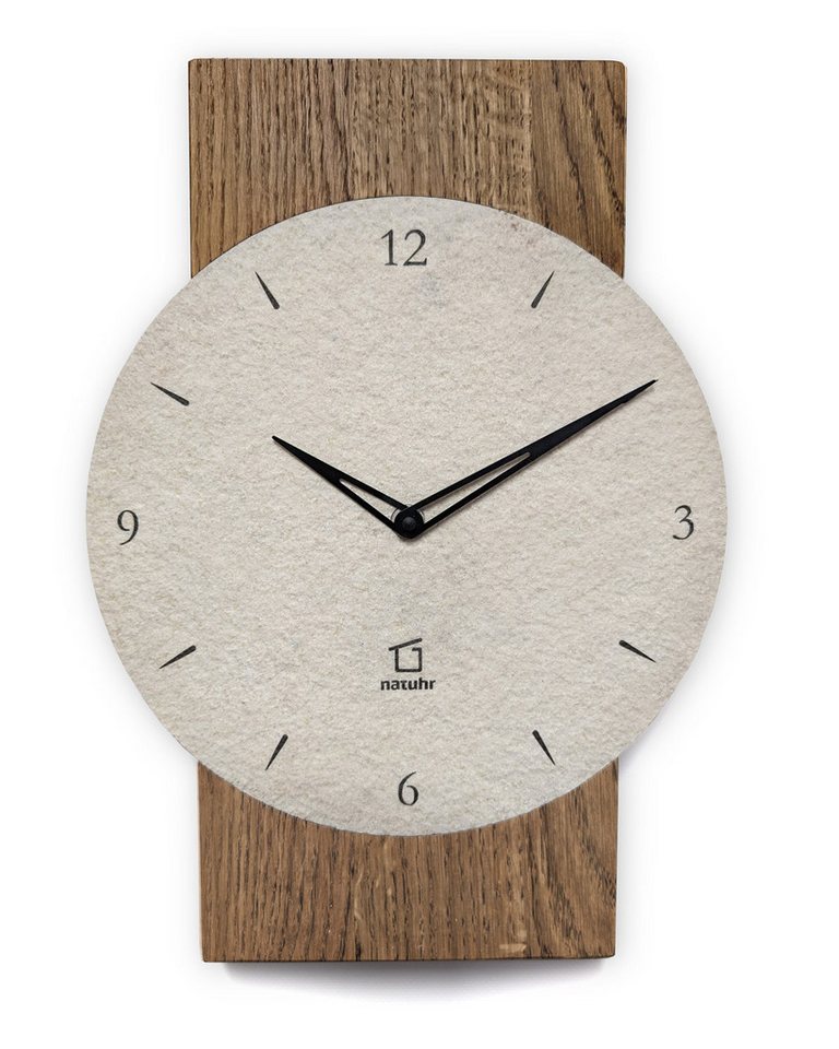 Natuhr Wanduhr Großglockner Massivholz Eiche Sandstein Quarzwerk Natuhr Wanduhr Großglockner Massivholz Eiche Sandstein Quarzwerk von Natuhr