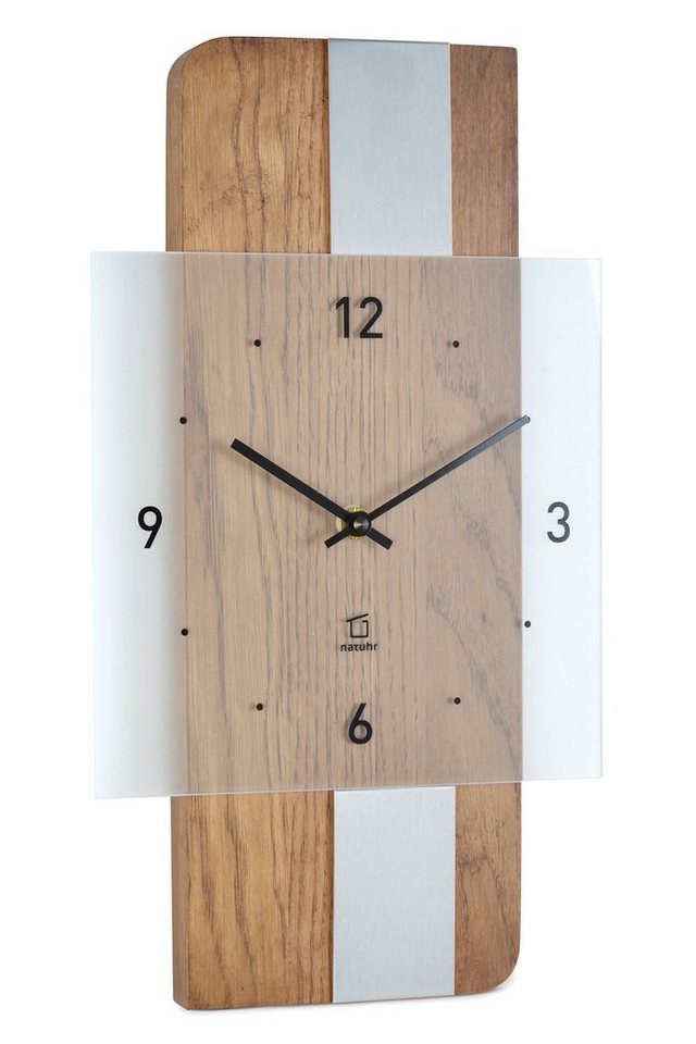 Natuhr Wanduhr Natuhr Wanduhr - Fusion - geräuscharm Quarz-Uhrwerk Holz Metall Glas (geräuscharm) von Natuhr