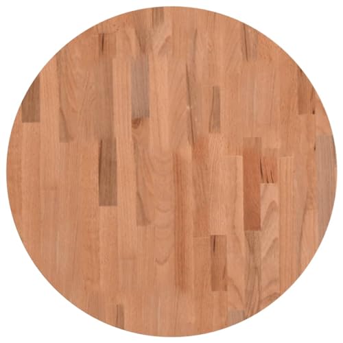 Natulvd 15 mm dicke Tischplatte, 60 cm runde Schreibtischplatte, für Schreibtische, Esstische und DIY-Möbel, Massivholz (Dunkelbraun) von Natulvd