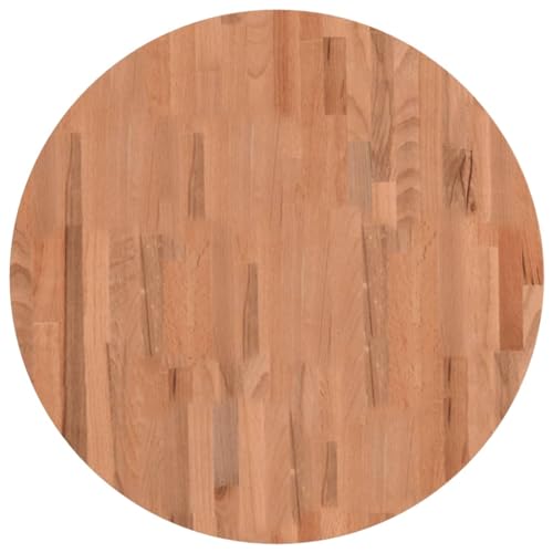 Natulvd 15 mm dicke Tischplatte, 70 cm runde Schreibtischplatte, für Schreibtische, Esstische und DIY-Möbel, Massivholz (Dunkelbraun) von Natulvd
