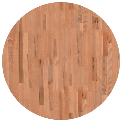 Natulvd 15 mm dicke Tischplatte, 80 cm runde Schreibtischplatte, für Schreibtische, Esstische und DIY-Möbel, Massivholz (Dunkelbraun) von Natulvd