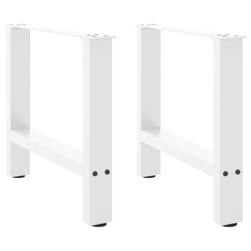 Natulvd 2 Set Tischbeine 42 cm H, Stahl DIY Bein für Küchenarbeitsplatte, Couchtisch, Esstisch, 60 x 42 cm (Weiß) von Natulvd