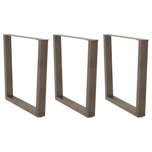 Natulvd 3 Set Esstischbeine, 80 x 72 cm, Stahl-Möbelbeine, trapezförmige Metall-Bürotischbeine für Heimwerker, robuste Schreibtischbeine (braun) von Natulvd