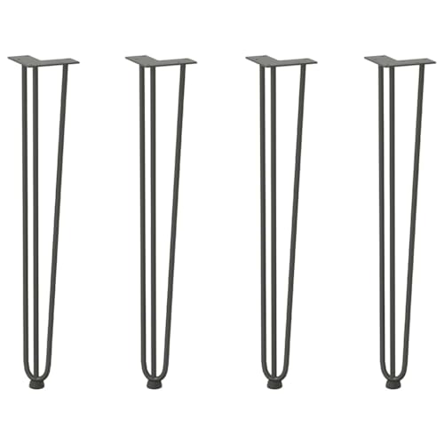 Natulvd 4 Set Haarnadel Tischbeine, Stahl Möbelbeine Couchtisch Beine mit Schrauben für DIY Tisch Schreibtisch Frühstück Bar Stand Bank (72cm, Anthrazit) von Natulvd