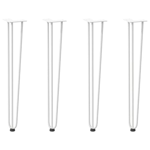 Natulvd 4 Set Haarnadel-Tischbeine, Stahl-Möbelbeine Couchtischbeine mit Schrauben für DIY-Tisch, Schreibtisch, Frühstücksbar, Standbank (72 cm, Weiß) von Natulvd