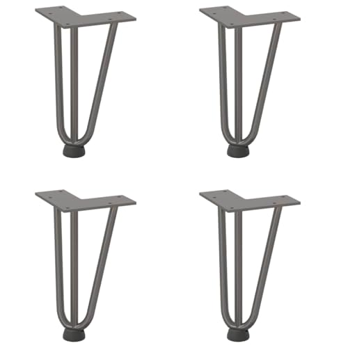 Natulvd 4 Set Haarnadel-Tischbeine, Stahl-Möbelbeine Couchtischbeine mit Schrauben für DIY-Tisch Schreibtisch Frühstücksbar Ständer Bank (20 cm, Braun) von Natulvd