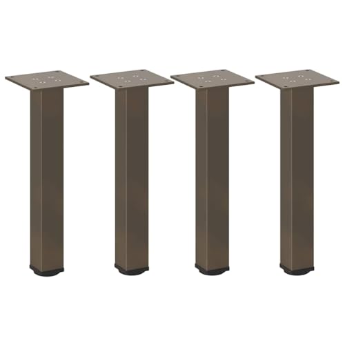 Natulvd 4 Set Tischbeine 30-32 cm, Rohr-Metall-Schreibtischbeine mit verstellbarem Fußpolster, Möbelbeine für DIY-Schreibtisch, Zuhause, Büro (Braun) von Natulvd