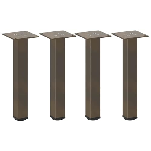 Natulvd 4 Set Tischbeine 42-44 cm, Rohr-Metall-Schreibtischbeine mit verstellbarem Fußpolster, Möbelbeine für DIY-Schreibtisch, Zuhause, Büro (Braun) von Natulvd