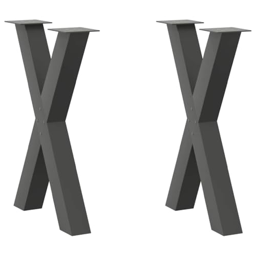 Natulvd 72 cm X-förmige Möbelbeine, 2 Stück, robuste Stahl-Tischbeine, industrielle Heim-DIY-Beine für Schrank, Bank, Stuhl, Couchtisch, Schreibtisch (50 x 72 cm, Anthrazit) von Natulvd
