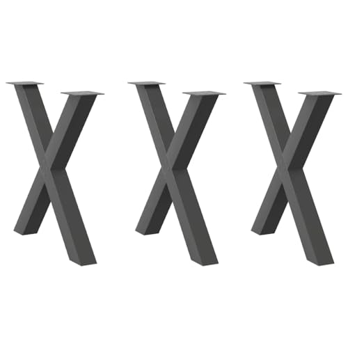 Natulvd 72 cm X-förmige Möbelbeine, 3er-Set, robuste Stahl-Tischbeine, industrielle Heim-DIY-Beine für Schrank, Bank, Stuhl, Couchtisch, Schreibtisch (70 x 72 cm, Anthrazit) von Natulvd