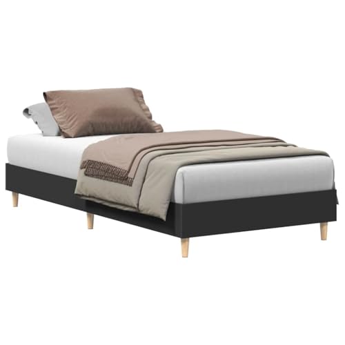 Natulvd 90x200 cm Plattform-Bettgestell mit mehreren Beinen, modernes Bettgestell mit Lattenstütze, kein Boxspringbett erforderlich (kleines Einzelbett, Schwarz) von Natulvd