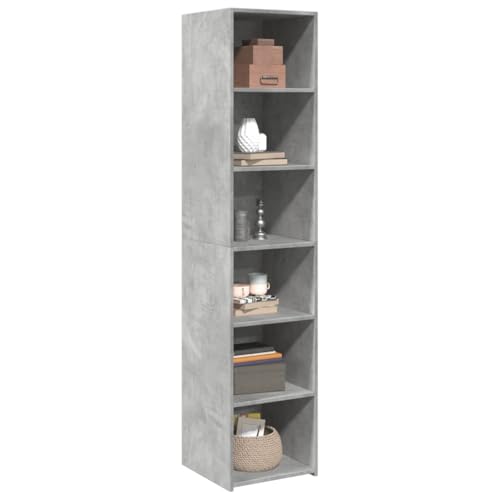 Natulvd Hoches Bücherregal Badezimmerschrank, 185 cm Sideboard mit 6 Etagen Offene Regale für Wohnzimmer und Küche 40x41x185cm (Rustic Grey) von Natulvd