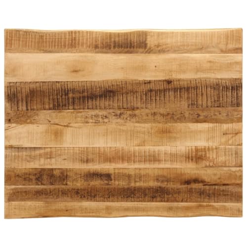 Natulvd Holztischplatte mit lebender Kante, 100 x 80 cm, 25 mm dickes Massivholz, leicht zu reinigen, rustikale Schreibtischplatte für Ess-/Wohnzimmer (rustikal) von Natulvd