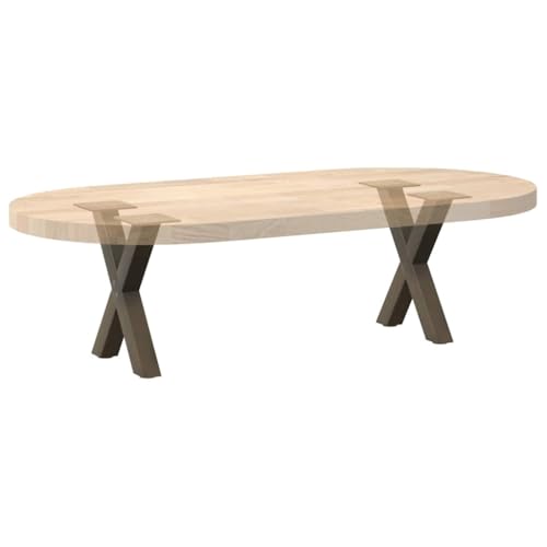 Natulvd Kurze Tischbeine, robuste Metall-Tischbeine, 2er-Set, X-förmige Möbelbeine mit Schraube und Füßen, Matte für Schreibtisch, Couchtisch, Esstisch, 40 x 30 cm (Braun) von Natulvd