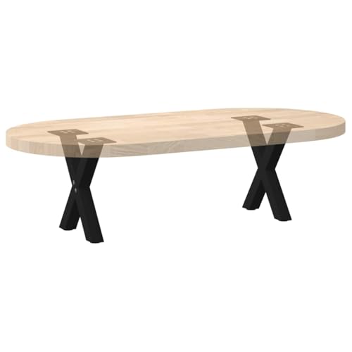 Natulvd Kurze Tischbeine, robuste Metall-Tischbeine, 2er-Set, X-förmige Möbelbeine mit Schraube und Füßen, Matte für Schreibtisch, Couchtisch, Esstisch, 40 x 30 cm (Schwarz) von Natulvd