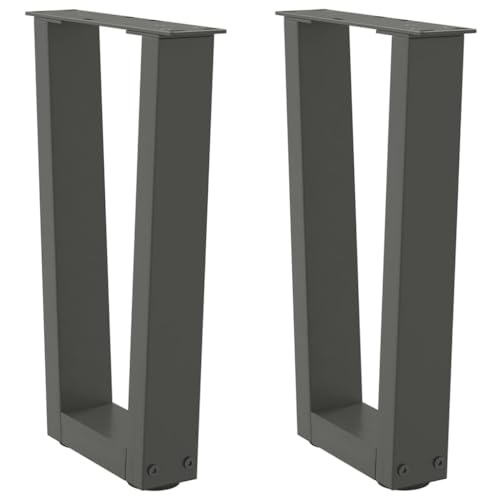 Natulvd Möbelbeine, 42 cm H V-förmige Stahl-Bürotischbeine 2er-Set für Heimwerker, robuste Schreibtischbeine, einfache Installation, Anthrazit (38 x 42 cm) von Natulvd
