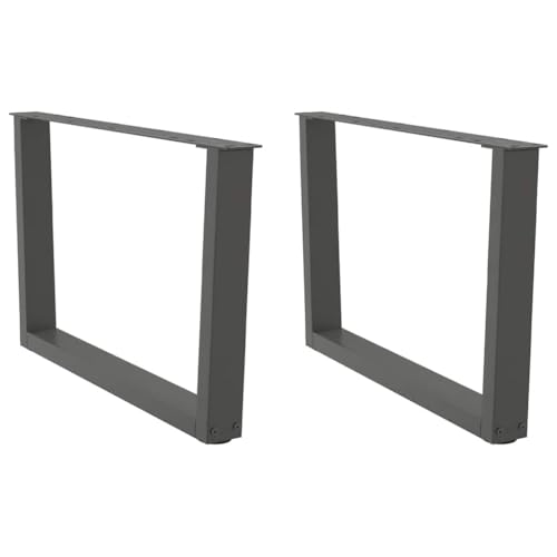 Natulvd Möbelbeine, 42 cm H V-förmige Stahl-Bürotischbeine 2er-Set für Heimwerker, robuste Schreibtischbeine, einfache Installation, Anthrazit (70 x 42 cm) von Natulvd