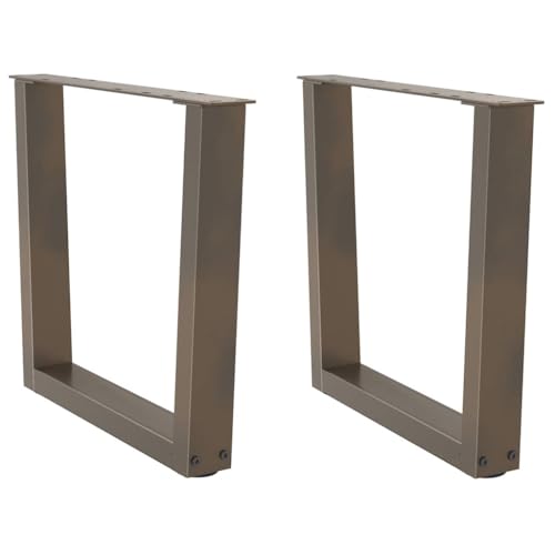 Natulvd Möbelbeine, 42 cm H V-förmige Stahl-Bürotischbeine 2er-Set für Heimwerker, robuste Schreibtischbeine, einfache Installation, Braun (50 x 42 cm) von Natulvd