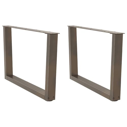 Natulvd Möbelbeine, 42 cm H V-förmige Stahl-Bürotischbeine 2er-Set für Heimwerker, robuste Schreibtischbeine, einfache Installation, Braun (70 x 42 cm) von Natulvd