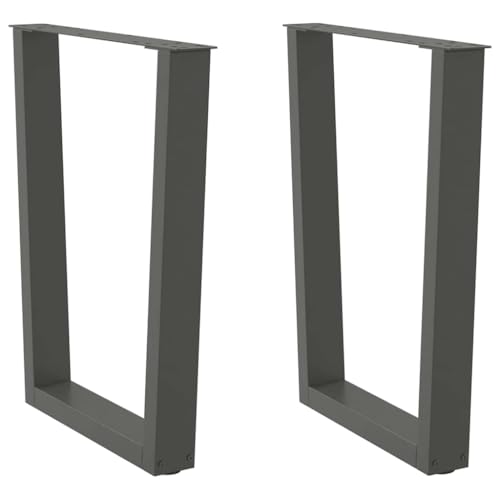 Natulvd Möbelbeine aus Stahl, 2 Stück, 72 cm H Trapez, Metall, Bürotischbeine, 2er-Set für Heimwerker, robuste Schreibtischbeine, einfache Installation, Anthrazit (60 x 72 cm) von Natulvd