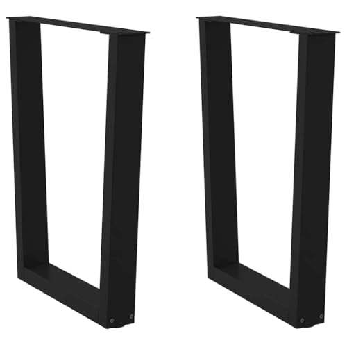 Natulvd Möbelbeine aus Stahl, 2 Stück, 72 cm H Trapez, Metall, Bürotischbeine, 2er-Set für Heimwerker, robuste Schreibtischbeine, einfache Installation, Schwarz (70 x 72 cm) von Natulvd