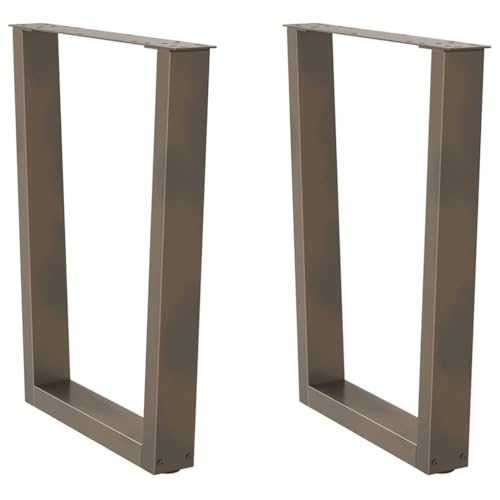 Natulvd Möbelbeine aus Stahl, 72 cm hoch, Trapez, Metall, Bürotischbeine, 2 Stück, für Heimwerker, robuste Schreibtischbeine, einfache Installation, Braun (60 x 72 cm) von Natulvd