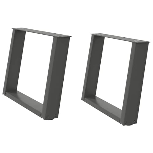 Natulvd Neigbare Schreibtischbeine, Stahl, Bürotischmöbel, 2er-Set für Heimwerker, schnelle Installation mit verstellbaren Füßen, Matte, Anthrazit (60 x 42 cm) von Natulvd