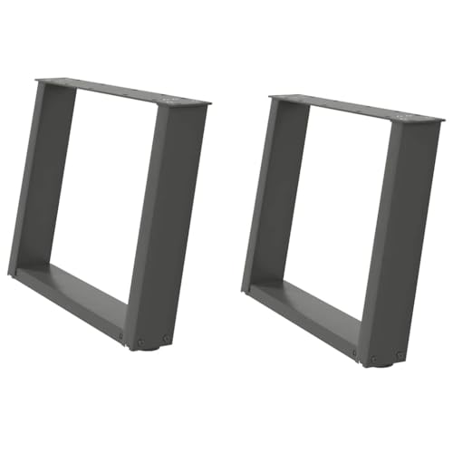 Natulvd Neigbare Schreibtischbeine, Stahl, Bürotischmöbel, 2er-Set für Heimwerker, schnelle Installation mit verstellbaren Füßen, Matte, Anthrazit (70 x 42 cm) von Natulvd