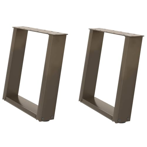 Natulvd Neigbare Schreibtischbeine, Stahl, Bürotischmöbel, 2er-Set für Heimwerker, schnelle Installation mit verstellbaren Füßen, Matte, Braun (50 x 42 cm) von Natulvd