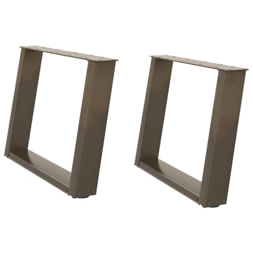 Natulvd Neigbare Schreibtischbeine, Stahl, Bürotischmöbel, 2er-Set für Heimwerker, schnelle Installation mit verstellbaren Füßen, Matte, Braun (60 x 42 cm) von Natulvd
