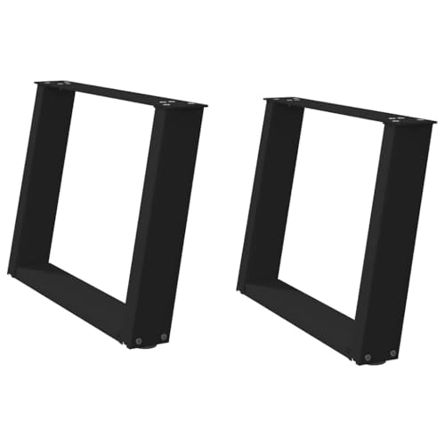 Natulvd Neigbare Schreibtischbeine, Stahl, Bürotischmöbel, 2er-Set für Heimwerker, schnelle Installation mit verstellbaren Füßen, Matte, Schwarz (60 x 42 cm) von Natulvd