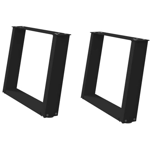 Natulvd Neigbare Schreibtischbeine, Stahl, Bürotischmöbel, 2er-Set für Heimwerker, schnelle Installation mit verstellbaren Füßen, Matte, Schwarz (70 x 42 cm) von Natulvd