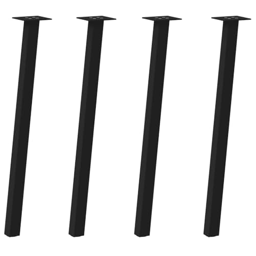 Natulvd Neigbare Tischbeine 4er Set, 72cm Industrierohr DIY Möbel Tischbeine mit Schrauben für DIY Schreibtisch Frühstück Bar Stand Bank (Schwarz) von Natulvd