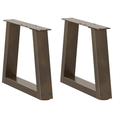Natulvd Robuste Metall-Tischbeine, 30 x 30 cm, industrielle Trapez-Möbelbeine mit verstellbaren Füßen, stabile Schreibtischbeine für DIY-Tisch, Schreibtisch, Bank, Frühstücksbar, Braun, 2 Stück von Natulvd