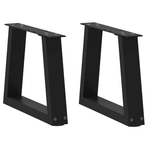 Natulvd Robuste Metall-Tischbeine, 30 x 30 cm, industrielle Trapez-Möbelbeine mit verstellbaren Füßen, stabile Schreibtischbeine für DIY-Tisch, Schreibtisch, Bank, Frühstücksbar (schwarz), 2 Stück von Natulvd