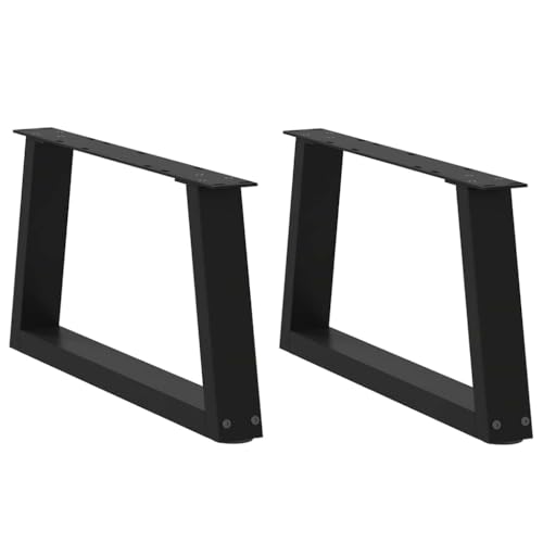 Natulvd Robuste Metall-Tischbeine, 50 x 30 cm, industrielle Trapez-Möbelbeine mit verstellbaren Füßen, stabile Schreibtischbeine für DIY-Tisch, Schreibtisch, Bank, Frühstücksbar (schwarz), 2 Stück von Natulvd