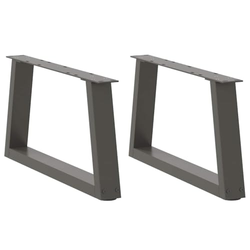 Natulvd Robuste Metall-Tischbeine, 70 x 30 cm, industrielle Trapez-Möbelbeine mit verstellbaren Füßen, stabile Schreibtischbeine für DIY-Tisch, Schreibtisch, Bank, Frühstücksbar, Anthrazit, 2 Stück von Natulvd