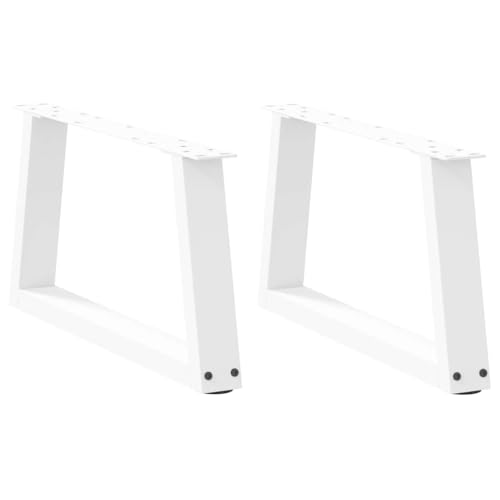 Natulvd Robuste Metall-Tischbeine, 70 x 30 cm, industrielle Trapez-Möbelbeine mit verstellbaren Füßen, stabile Schreibtischbeine für DIY-Tisch, Schreibtisch, Bank, Frühstücksbar, Weiß, 2 Stück von Natulvd