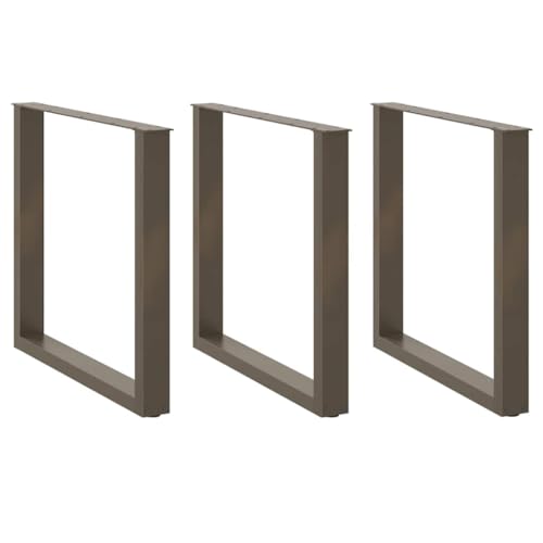 Natulvd Robuste Metall-Tischbeine, 72 cm, U-förmige industrielle Stahl-Esstischbeine für DIY-Couchtisch, Möbelprojekte, 90 x 72 cm (braun) von Natulvd