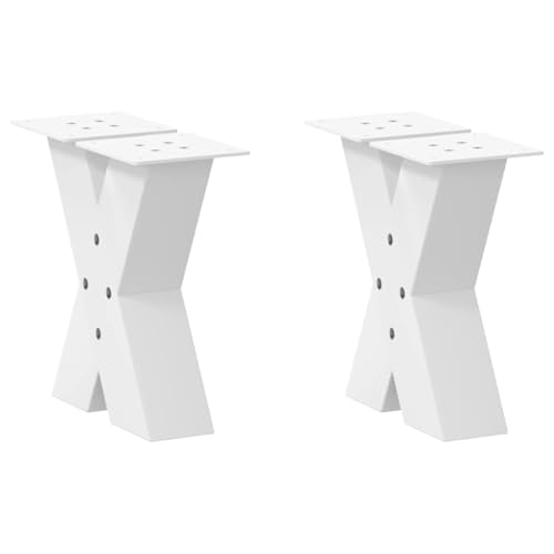 Natulvd Robuste Stahl-Tischbeine, industrielle X-förmige Möbelbeine, stabile Schreibtischbeine für DIY-Tisch, Schreibtisch, Bank, Frühstücksbar, 30 cm H, 30 x 30 cm (Weiß) von Natulvd