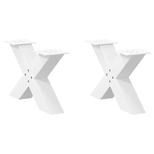 Natulvd Robuste Stahl-Tischbeine, industrielle X-förmige Möbelbeine, stabile Schreibtischbeine für DIY-Tisch, Schreibtisch, Bank, Frühstücksbar, 30 cm H, 50 x 30 cm (Weiß) von Natulvd