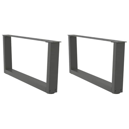 Natulvd Robuste Tischbeine, 2er-Set, 30 cm H, Trapez-Schreibtischbeine mit verstellbaren Füßen, Matte und Schrauben, Industriestahl-Möbelbeine für Esstisch, Schreibtisch (70 x 30 cm, Anthrazit) von Natulvd