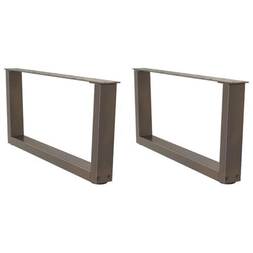 Natulvd Robuste Tischbeine, 2er-Set, 30 cm hoch, Trapez-Schreibtischbeine mit verstellbaren Füßen, Matte und Schrauben, Industriestahl-Möbelbeine für Esstisch, Schreibtisch (70 x 30 cm, braun) von Natulvd
