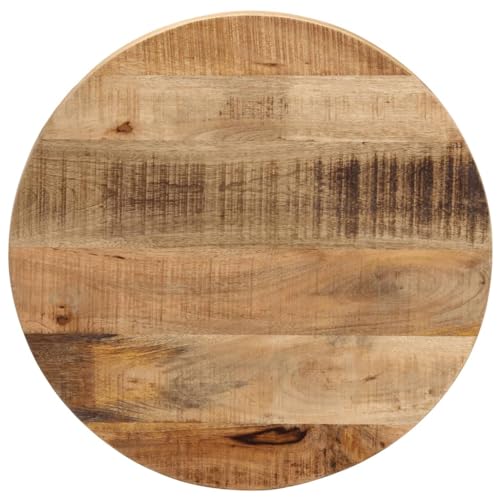 Natulvd Runde Arbeitsplatte aus 38 mm Holz für DIY-Möbel, stilvolle Tischplatte, 50 cm (Braun) von Natulvd