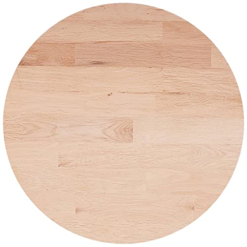Natulvd Runde Tischplatte, Ø40 cm Ersatzbrett Esstischplatte – Eichenholz massiv – rustikale runde Holzmöbelplatte, 15 mm dick (Braun) von Natulvd